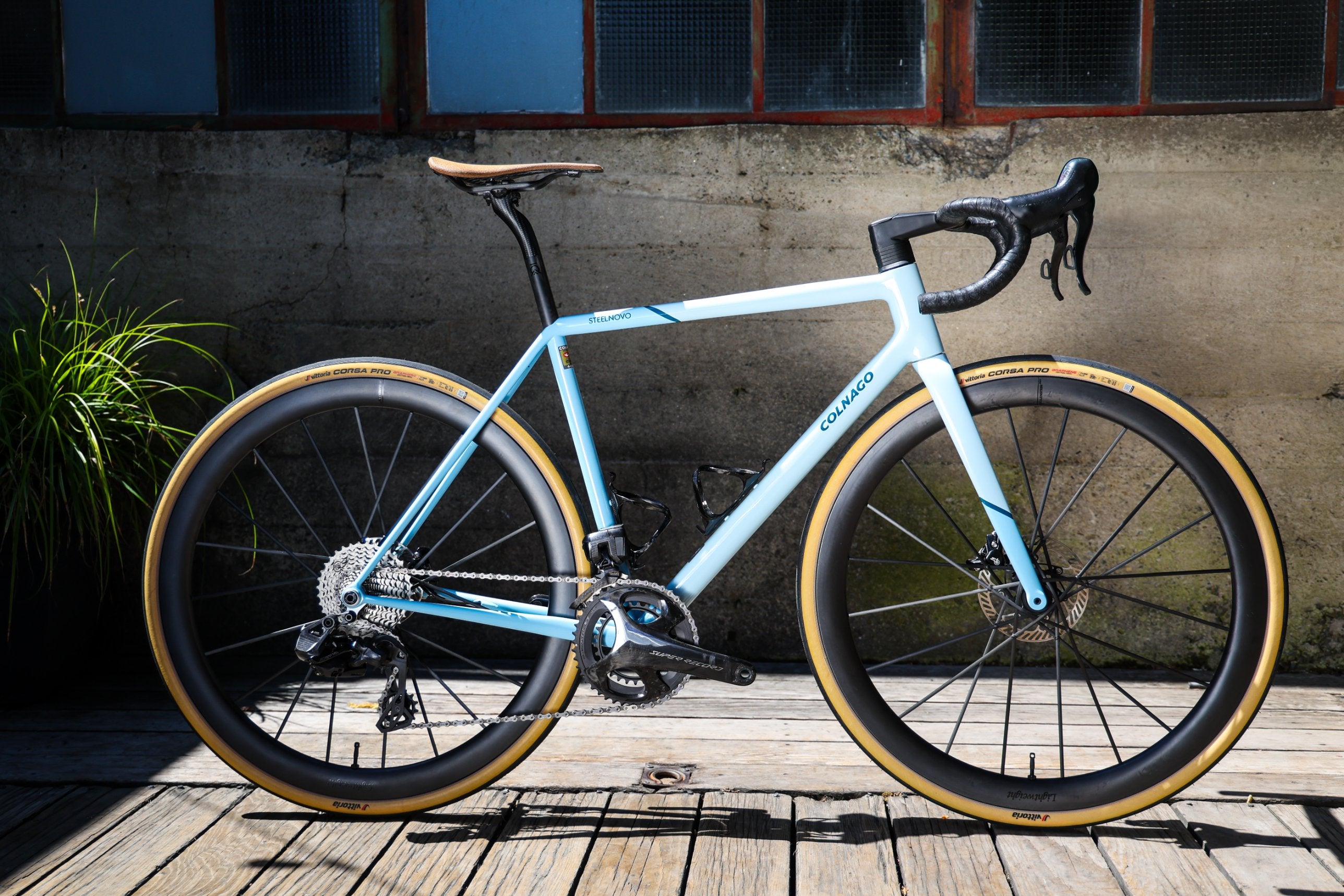 Colnago Steelnovo in light blue, Campagnolo Super Record