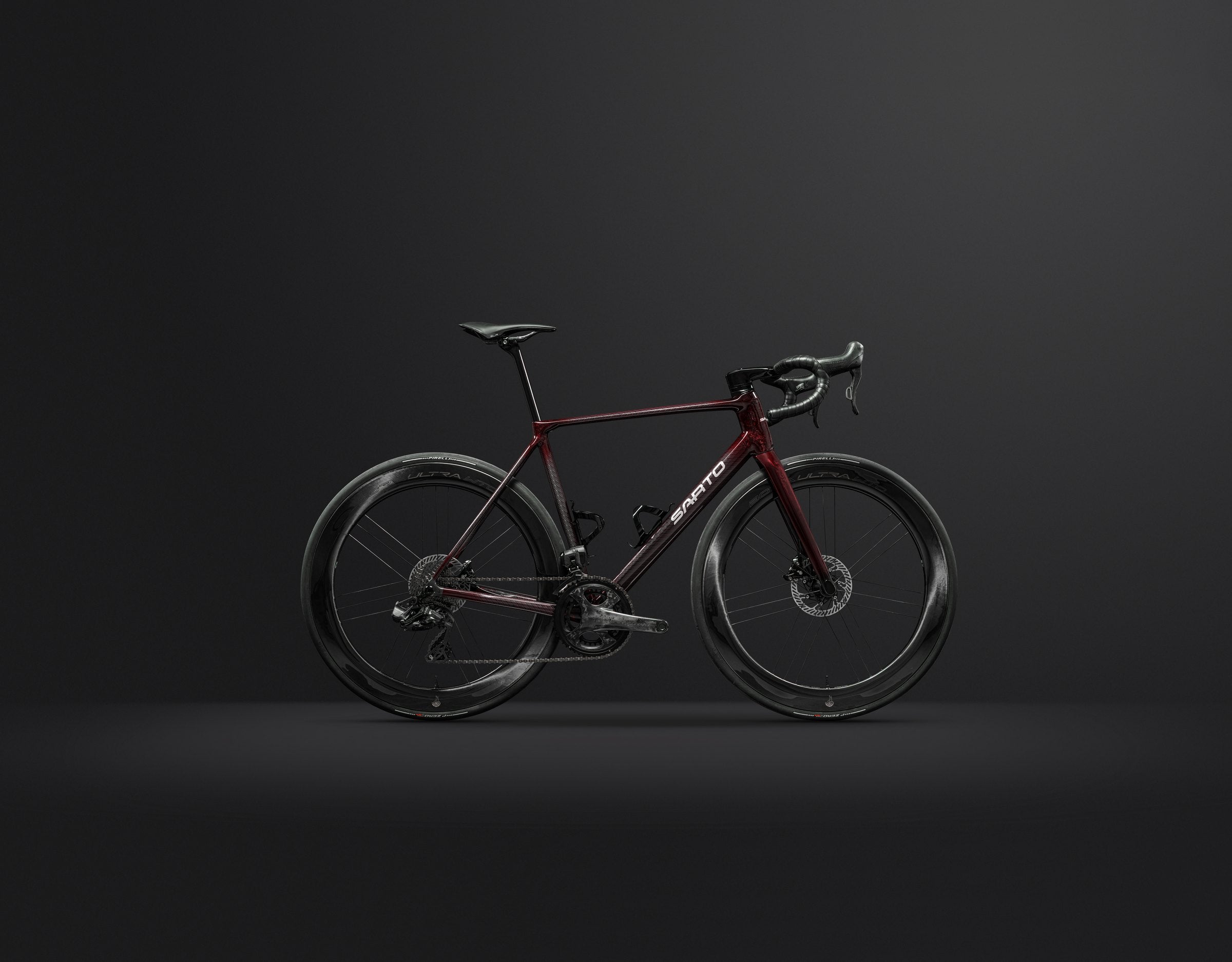 Sarto Cima TC in Red, translucent dark red over Tri-Composite carbon